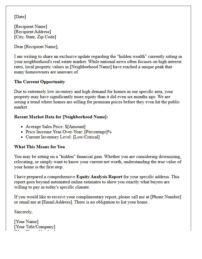 Hidden Wealth Real Estate Market Update Letter