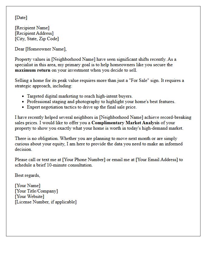 Maximum Return Neighborhood Market Letter