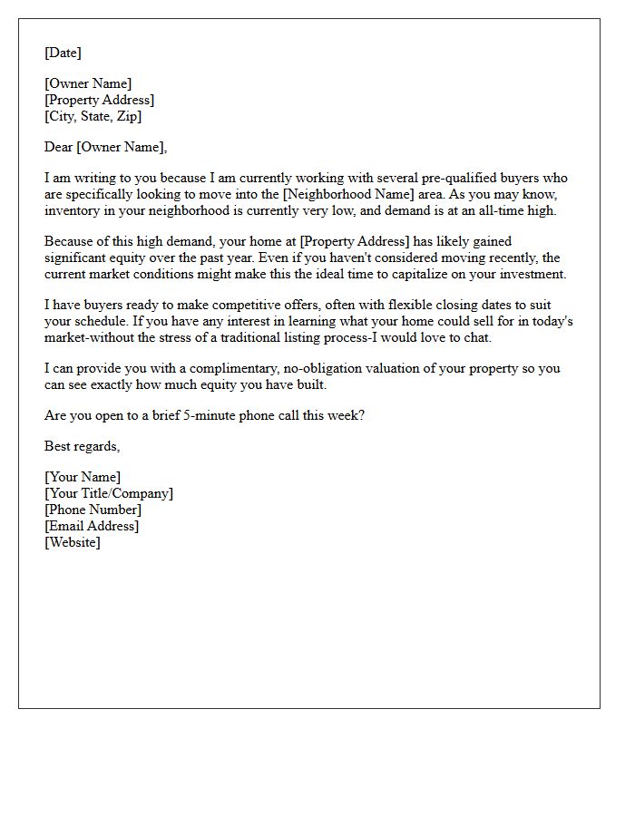 High Demand Neighborhood Equity Letter