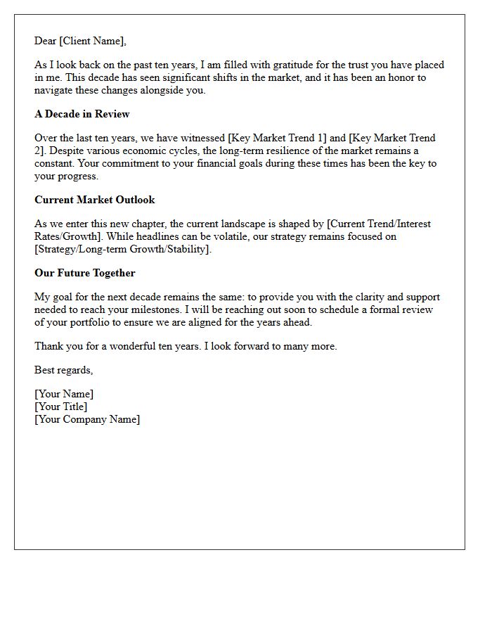 Decade Of Appreciation Market Update Letter