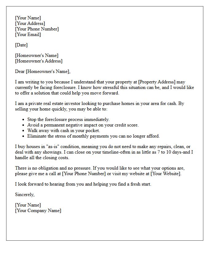 Stop Foreclosure Quick Sale Letter