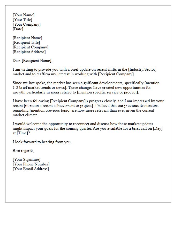 Market Update And Renewed Interest Letter