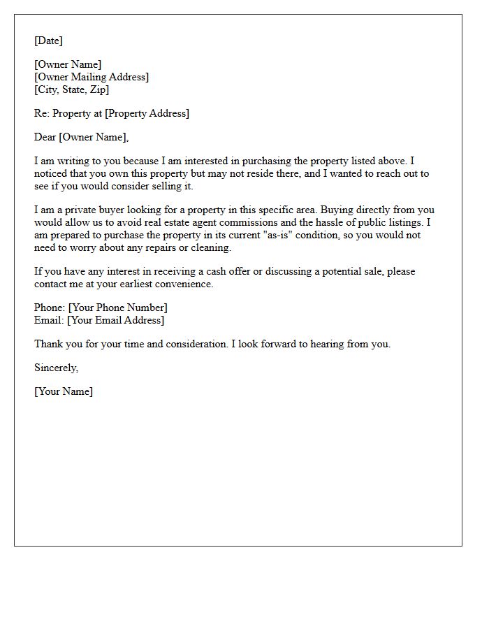 Absentee Owner Off-Market Inquiry Letter