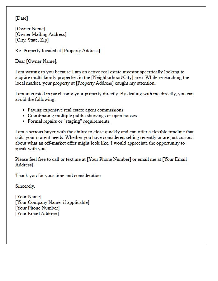 Multi-Family Off-Market Prospecting Letter