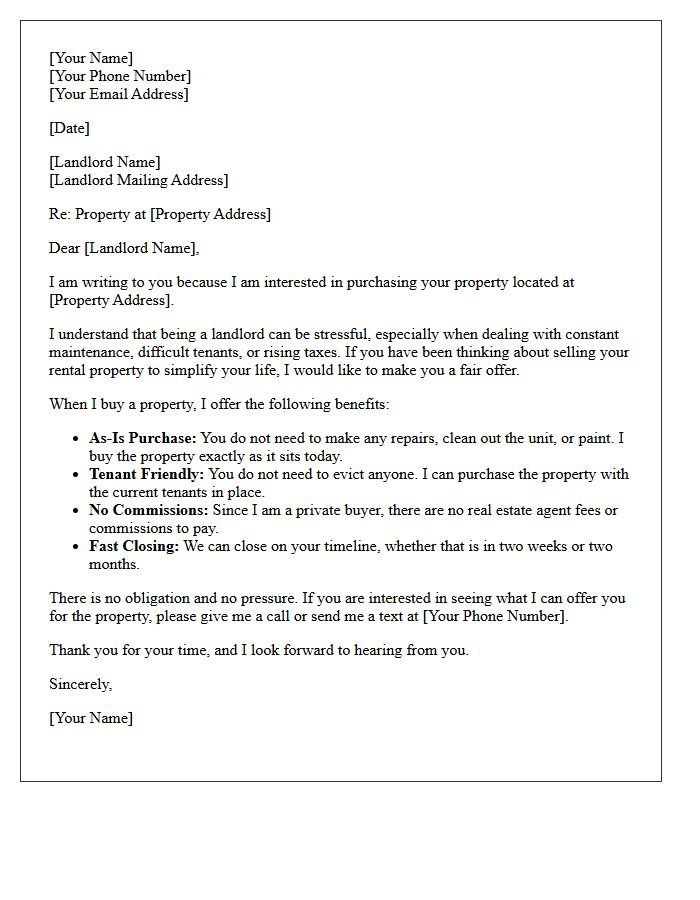 Tired Landlord As-Is Buyout Letter