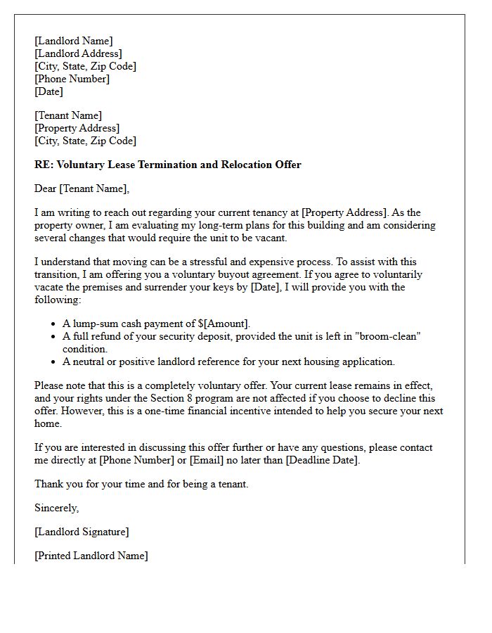 Exhausted Section Eight Landlord Buyout Letter