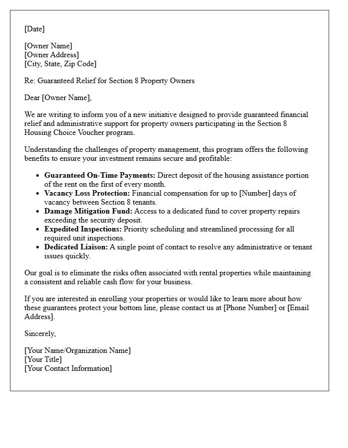Guaranteed Relief For Section Eight Owners Letter