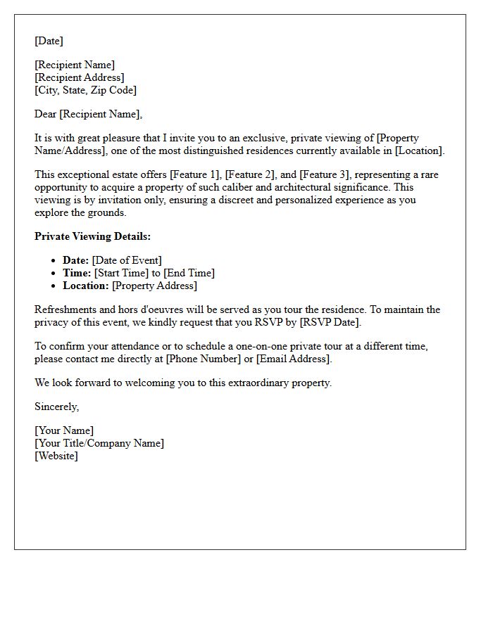 Exclusive Invitation to View Luxury Property Letter