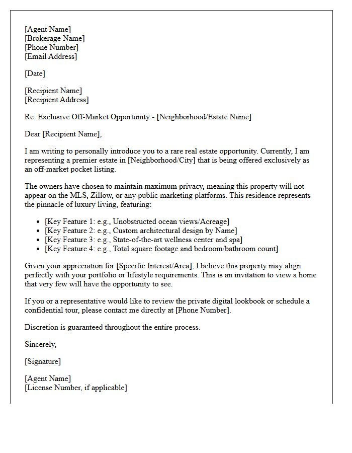 Off-Market Luxury Estate Introduction Letter