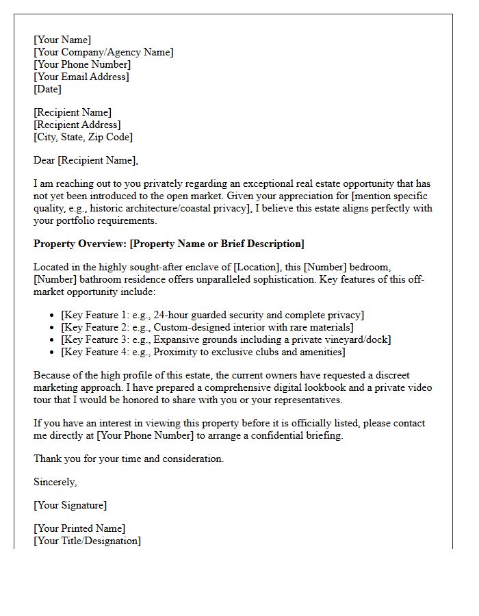 High-Net-Worth Individual Property Presentation Letter