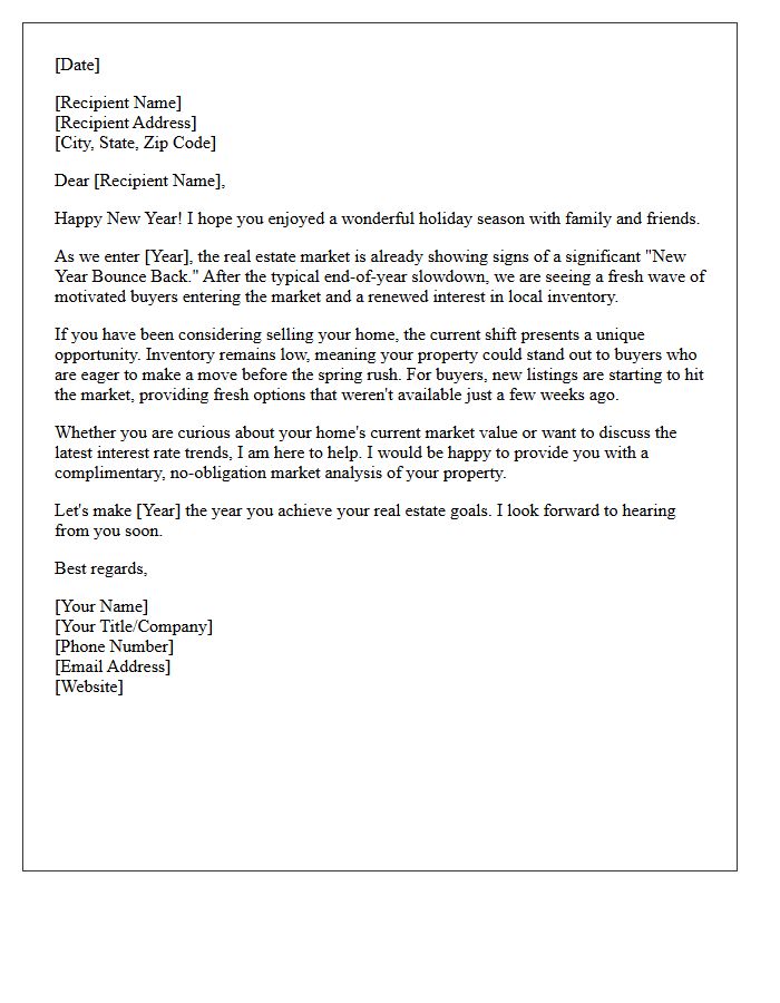 The New Year Real Estate Market Bounce Back Letter