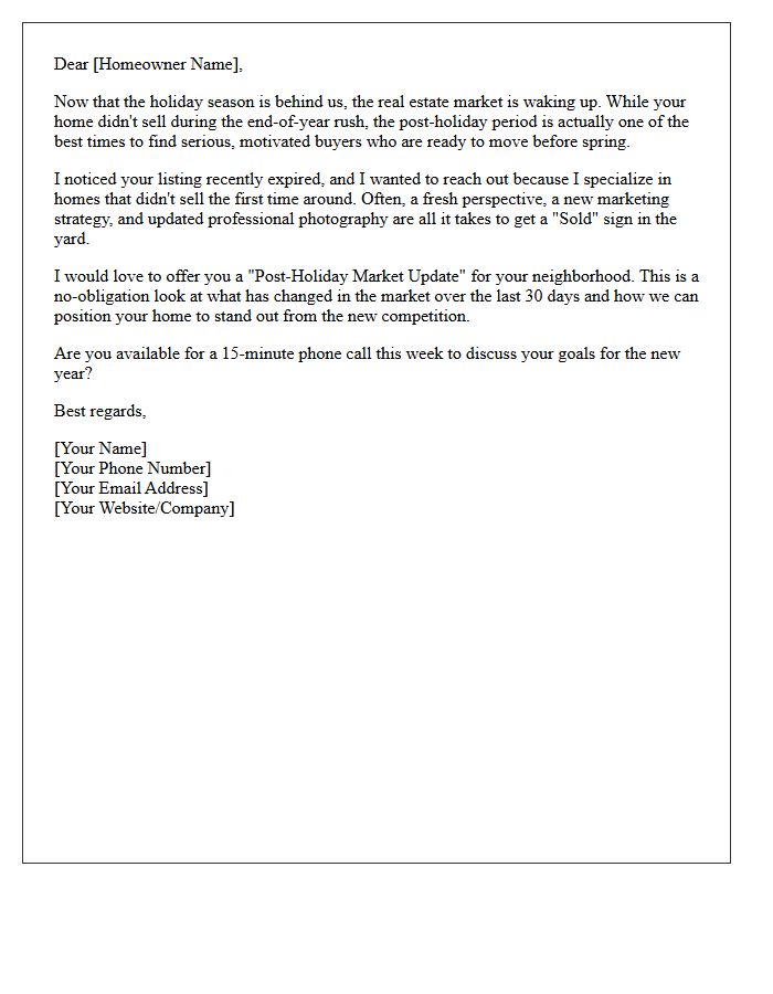Post-Holiday Expired Listing Revival Letter