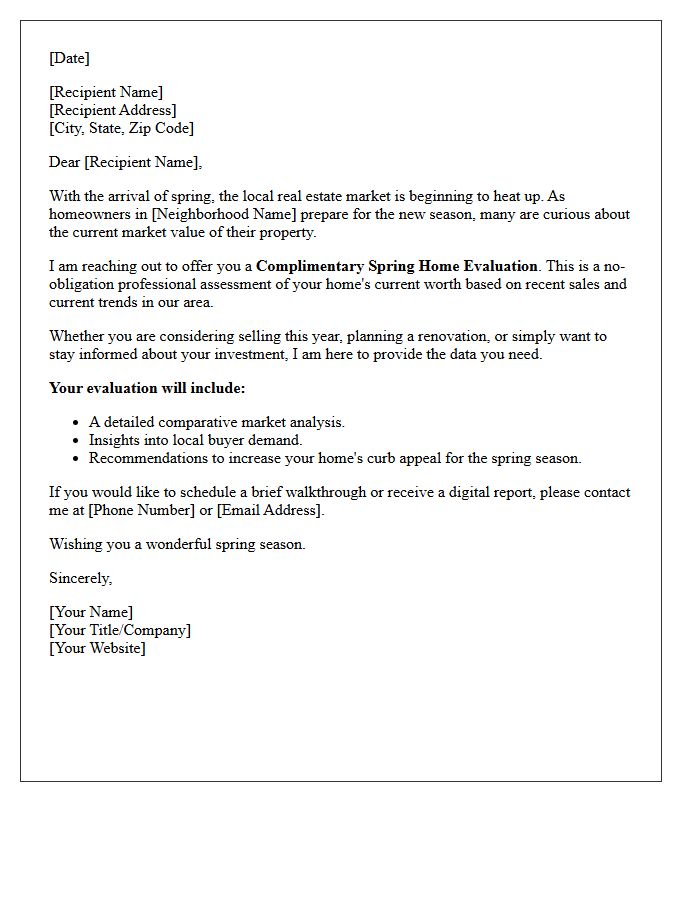 Spring Home Evaluation Offer Letter
