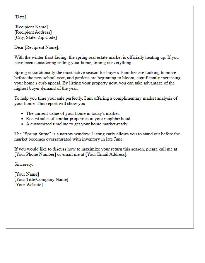 Timing Your Spring Sale Perfectly Letter