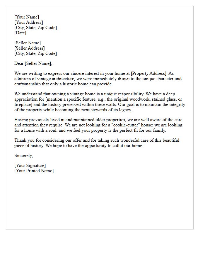 Buyer Experience With Vintage Homes Letter