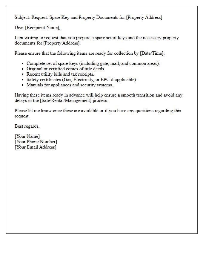 Please Have A Spare Key And Property Documents Ready