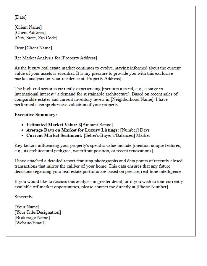 Luxury Real Estate Market Analysis Letter