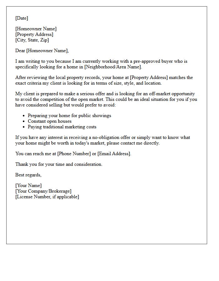 Off-Market Buyer Match Introduction Letter