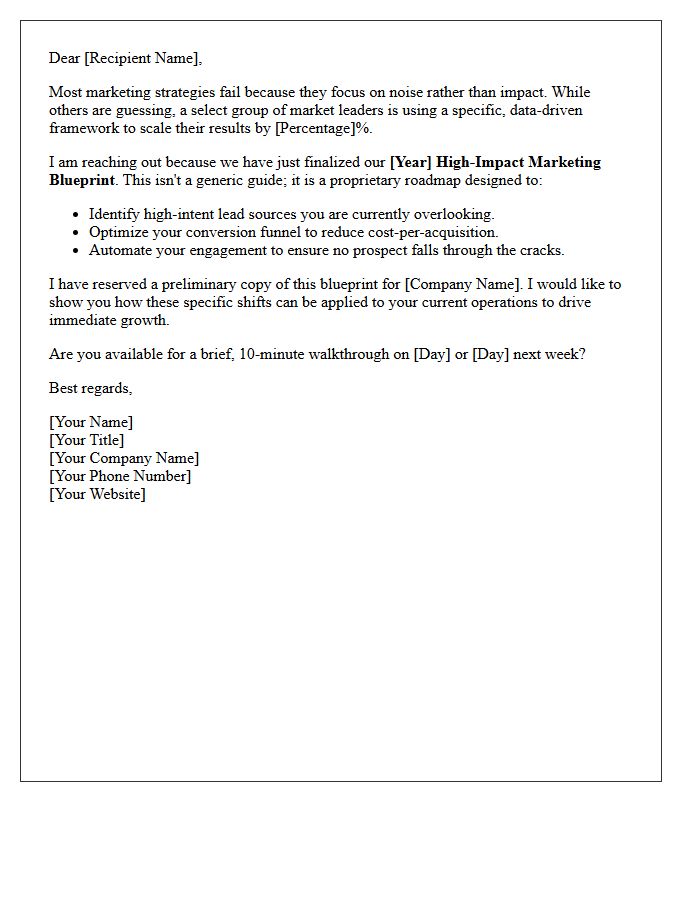 High-Impact Marketing Blueprint Teaser Letter