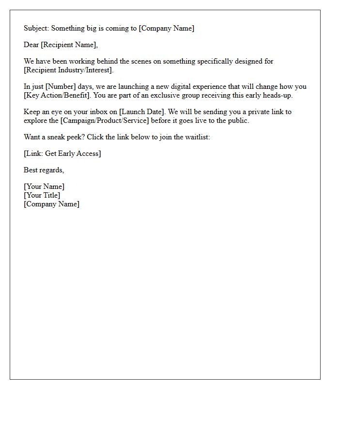 Targeted Digital Campaign Teaser Letter