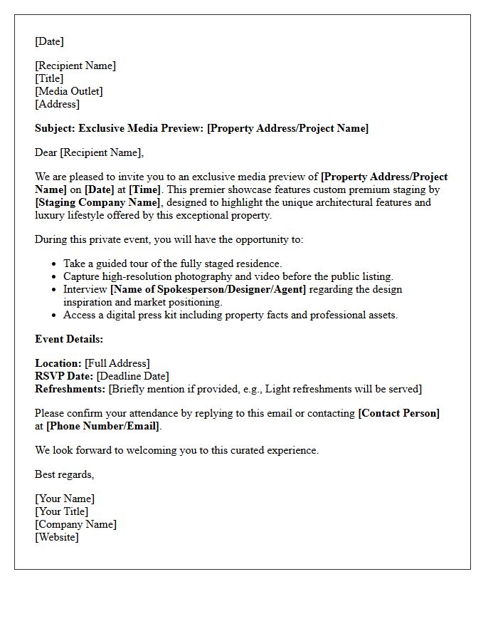 Premium Staging and Media Preview Letter