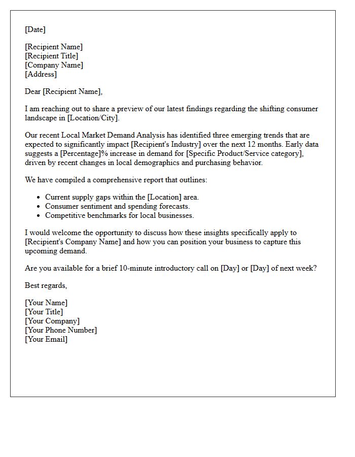 Local Market Demand Analysis Teaser Letter