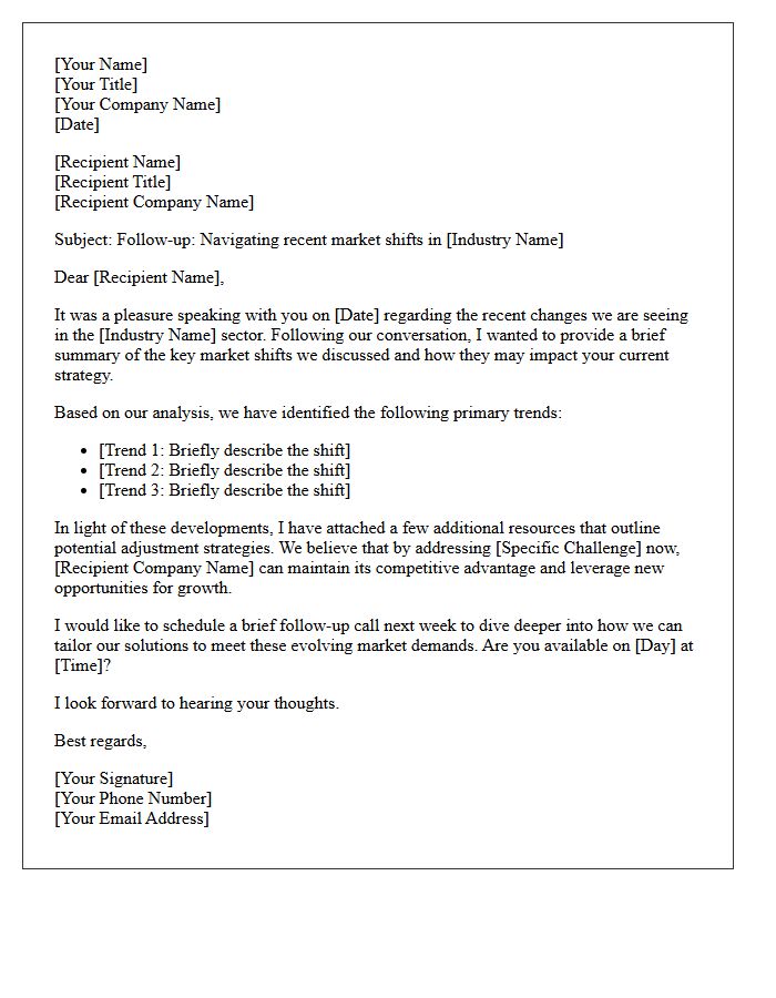 Market Shift Understanding Follow-Up Letter