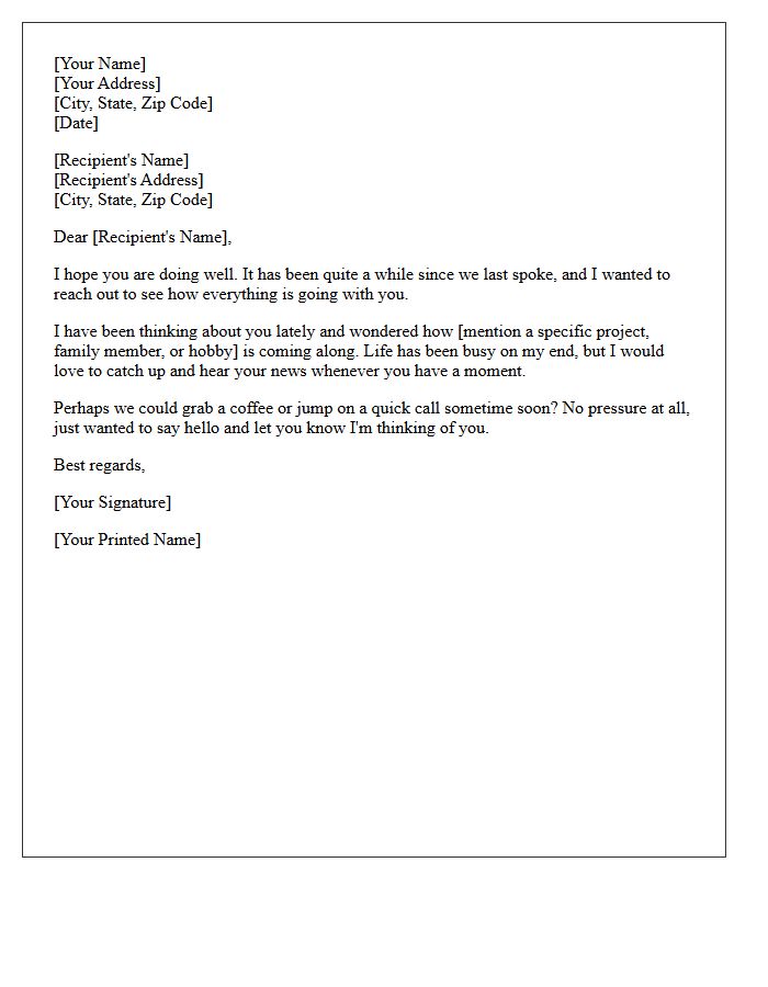 Simple Check-In and Reconnection Letter