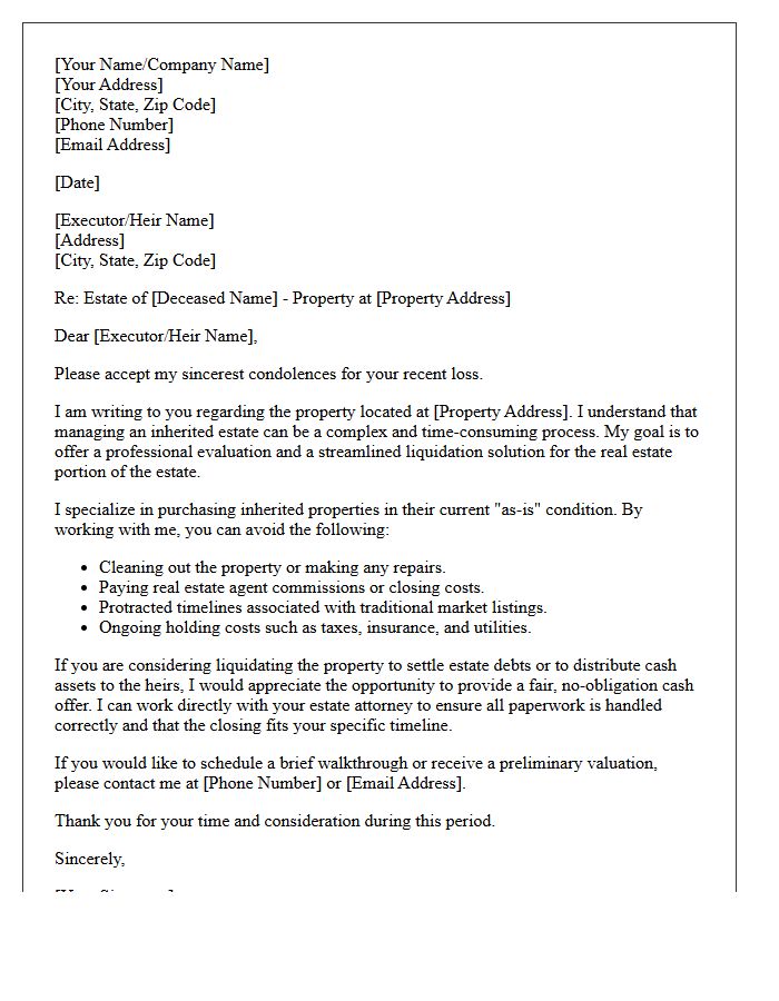 Inherited Property Evaluation And Liquidation Letter