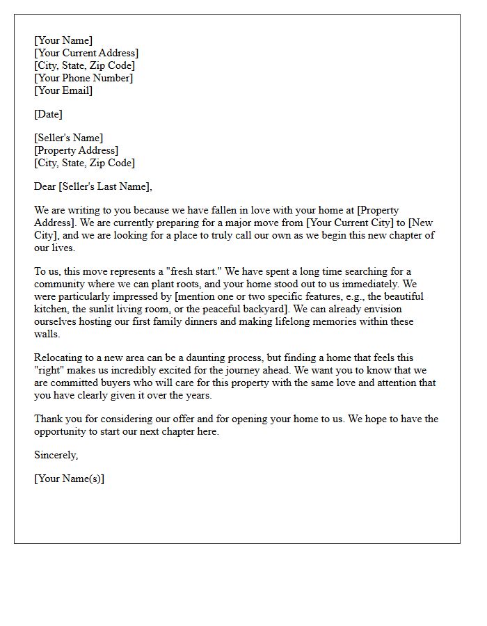 Fresh Start New Home Buyer Relocation Letter