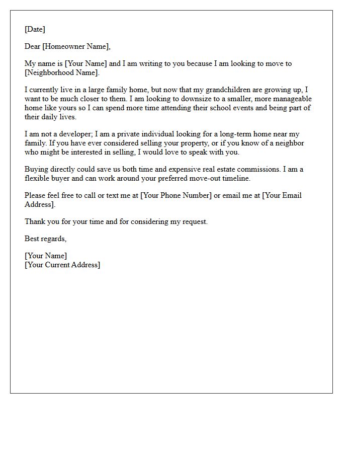 Move Closer to the Grandchildren Downsizing Letter