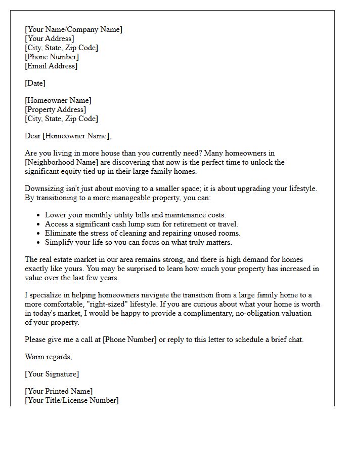 Unlock Your Property Value Downsizing Letter
