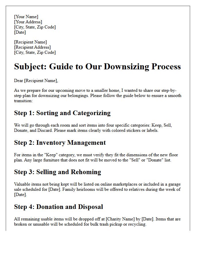 Step-by-Step Guide to Downsizing Letter