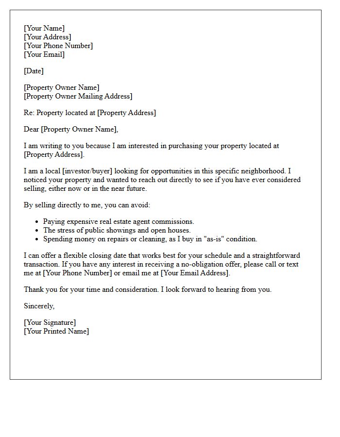 Off-Market Real Estate Deal Inquiry Letter