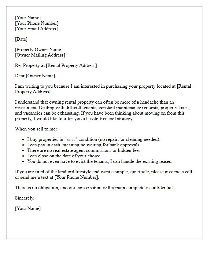 Tired Landlord Hassle-Free Sale Letter