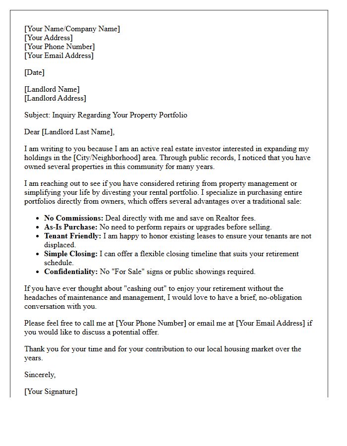 Retiring Landlord Portfolio Buyout Letter