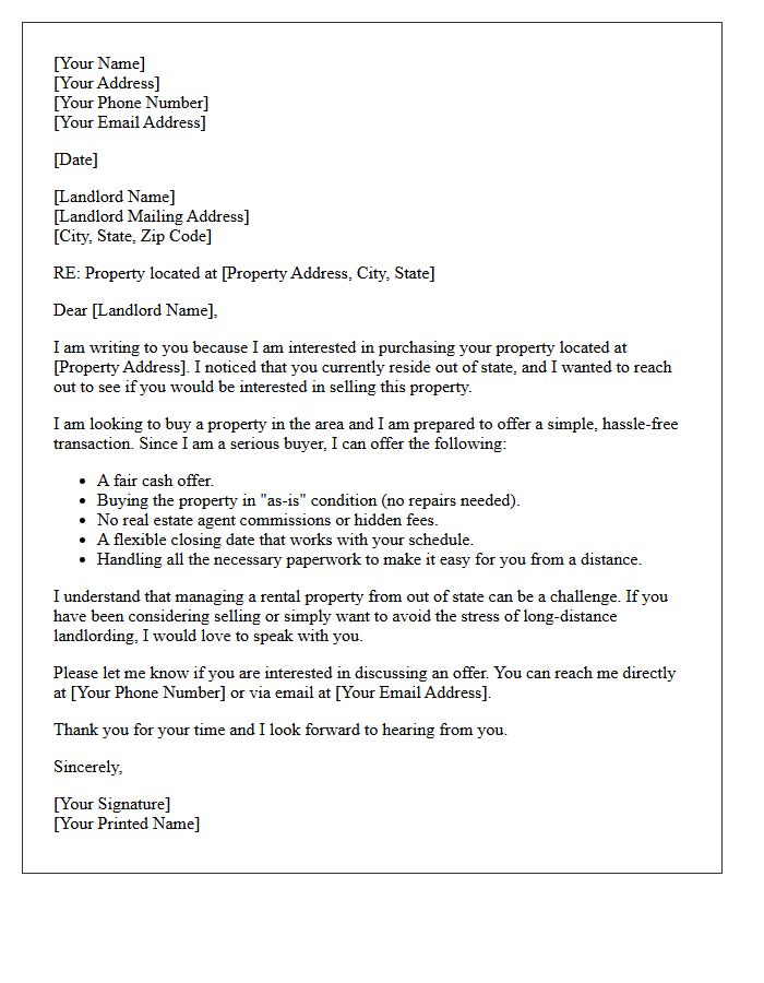 Out-of-State Landlord Property Buyout Letter