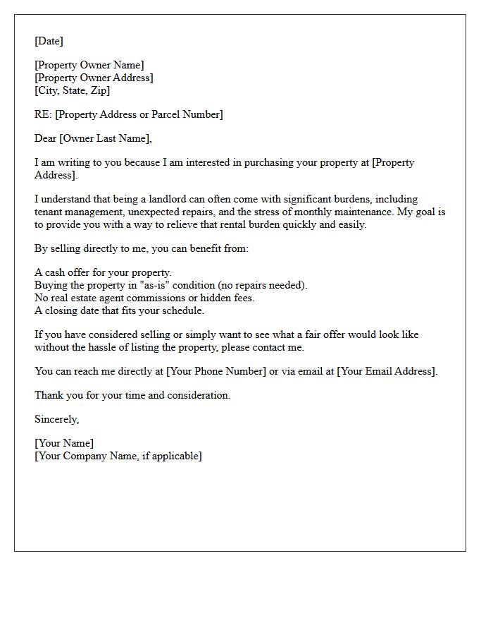 Relieve Your Rental Burden Direct Buy Letter