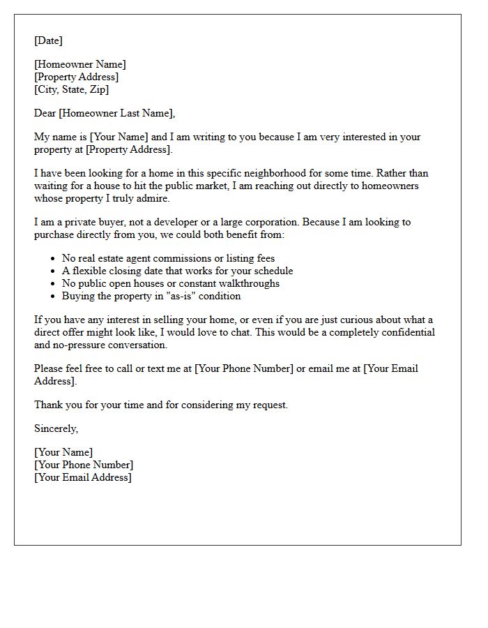 Private Buyer Off-Market Pocket Listing Letter