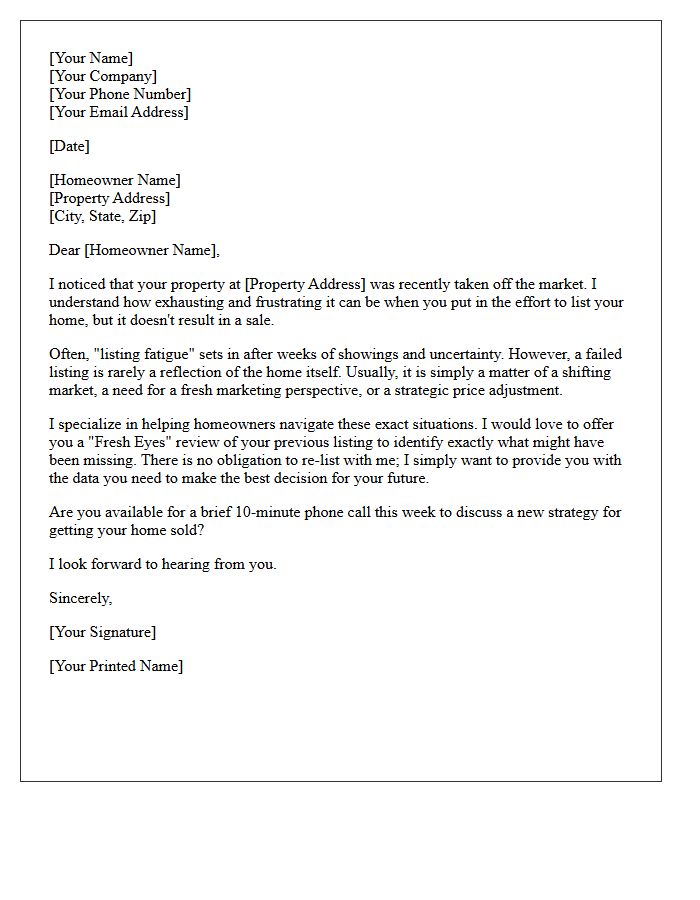 Listing Fatigue Recovery Real Estate Letter