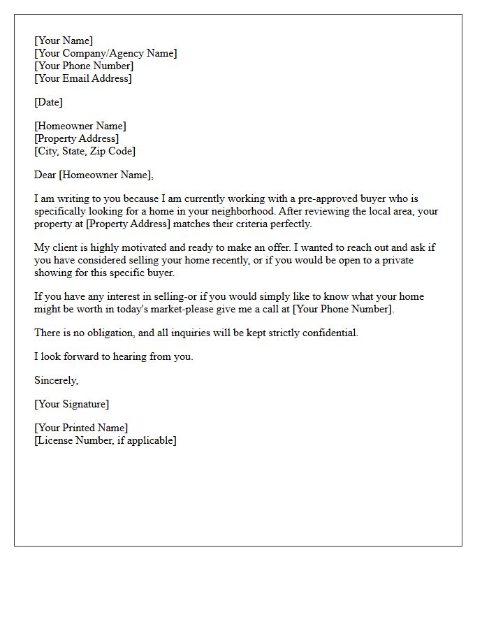 I Have A Potential Buyer For Your Home Letter