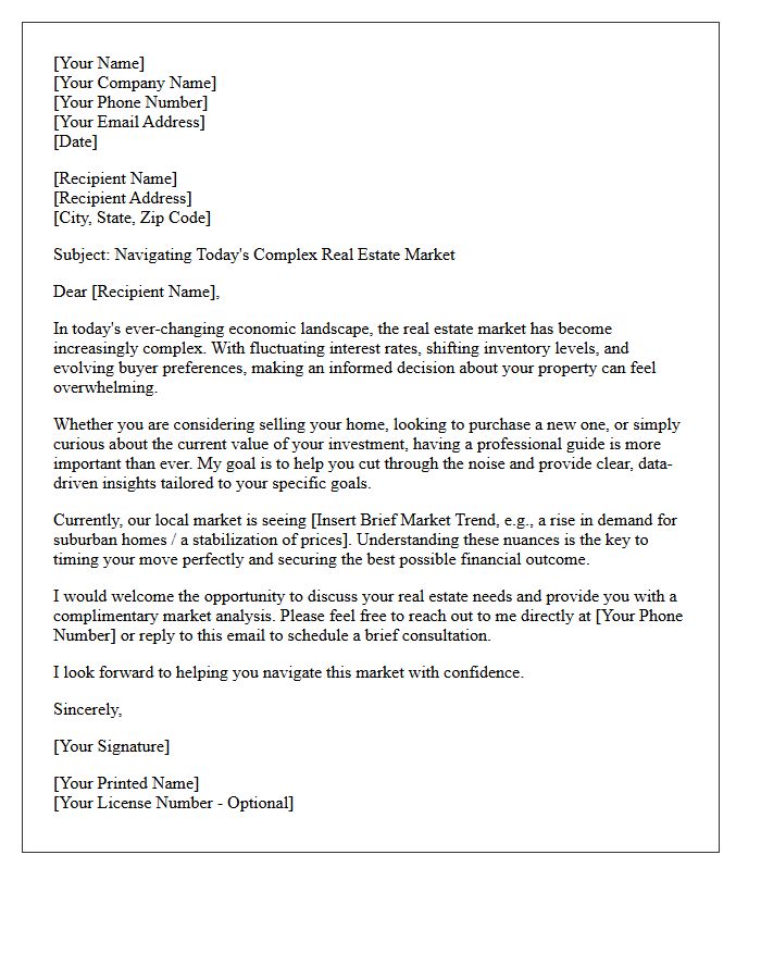 Navigating The Complex Real Estate Market Letter