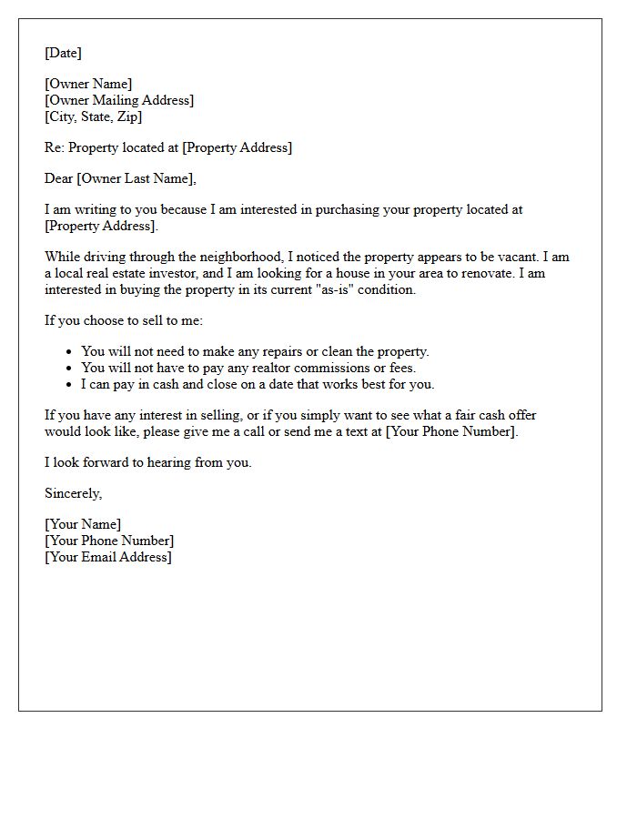 Out Of State Absentee Owner Vacant Property Letter