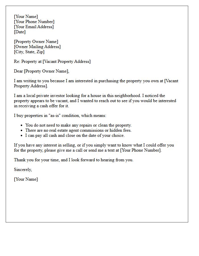Direct To Seller Vacant Property Introduction Letter