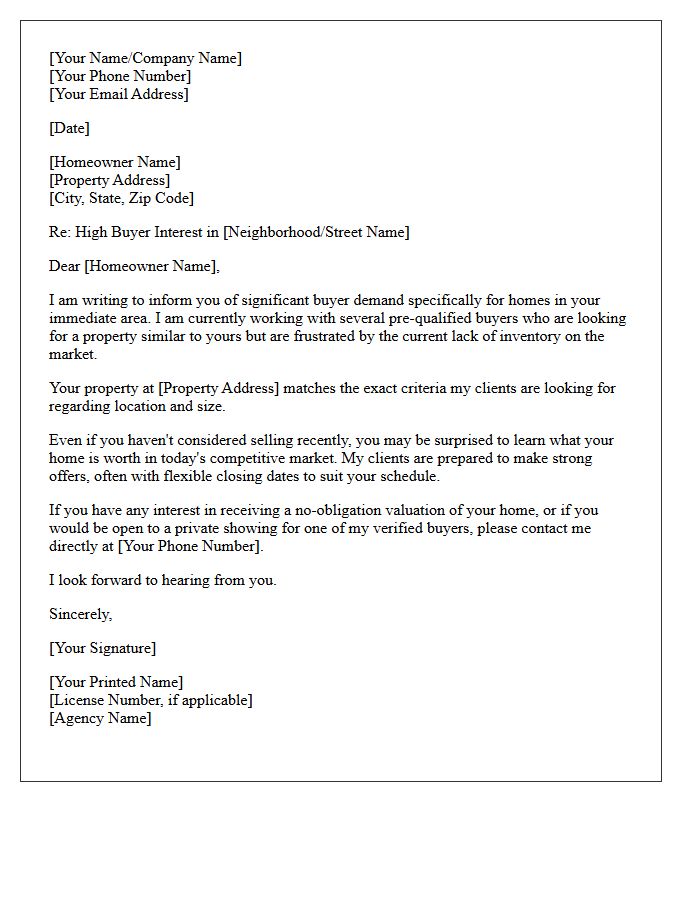 Local Buyer Demand Notification Letter