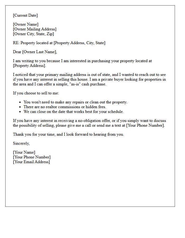 Out Of State Absentee Owner Letter