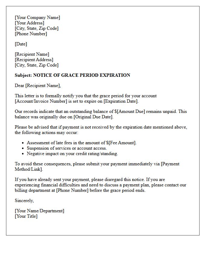 Grace Period Expiration Letter
