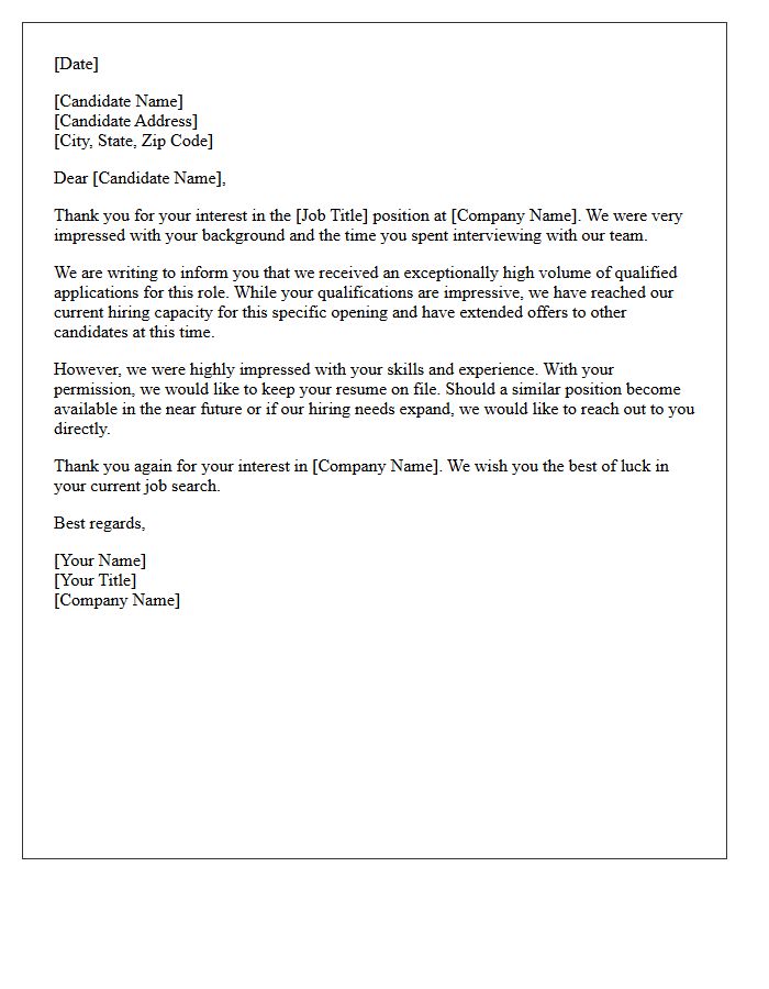 Multiple Offer Overflow Letter