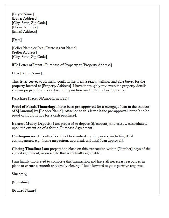 Ready And Willing Buyer Letter