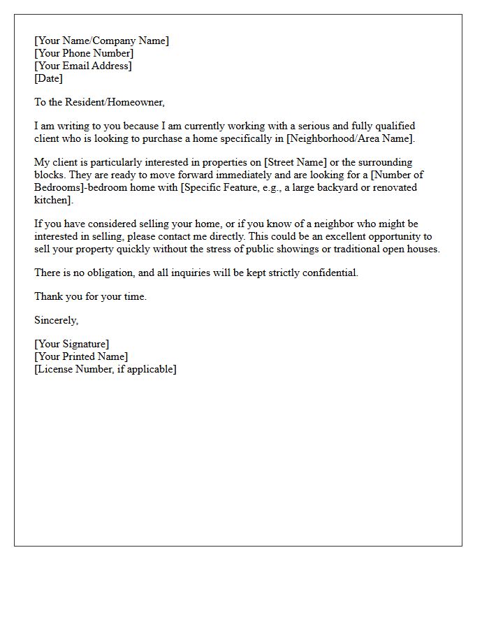 Serious Client Searching For A Property In Your Area Letter